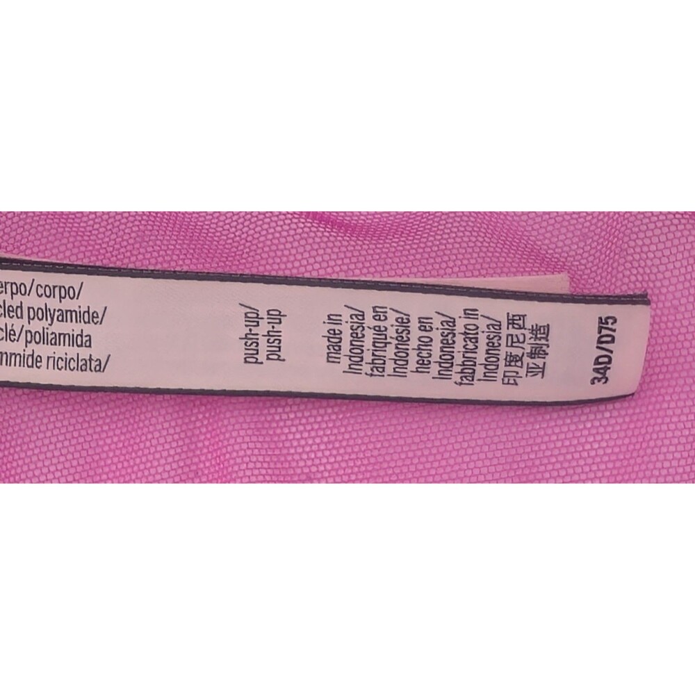 Victoria's Secret Bra 34D Hot Pink Front Close Push Up - Picture 6 of 6